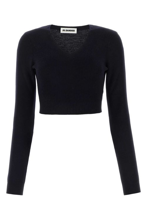 Ribbed Wool Sweater — Navy