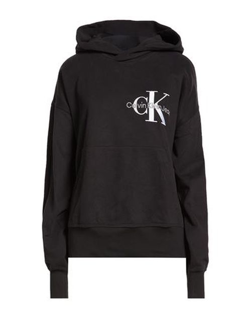 Woman Sweatshirt Black Size S Cotton, Elastane