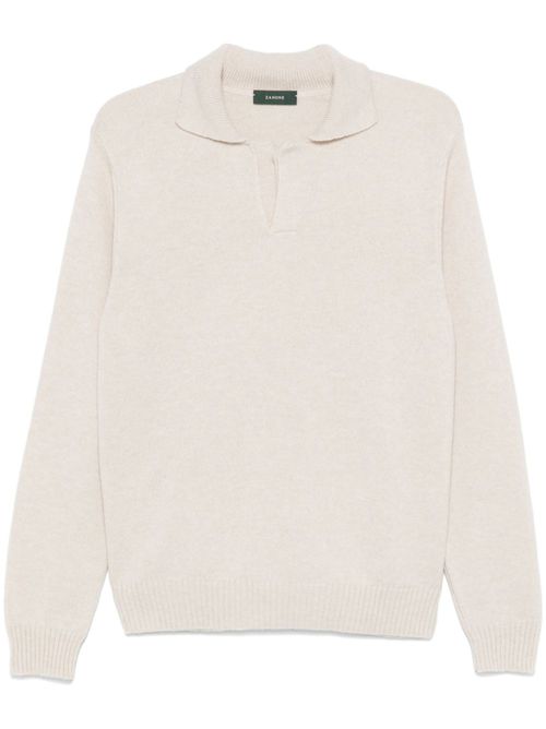 Virgin wool polo top - Neutrals