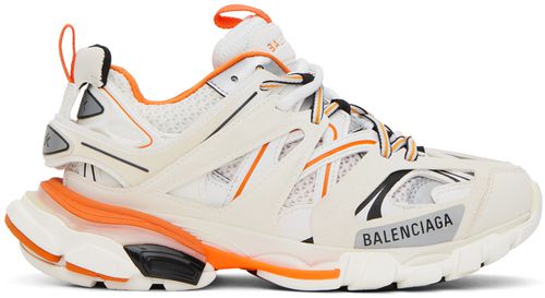Orange and White Track Sneakers