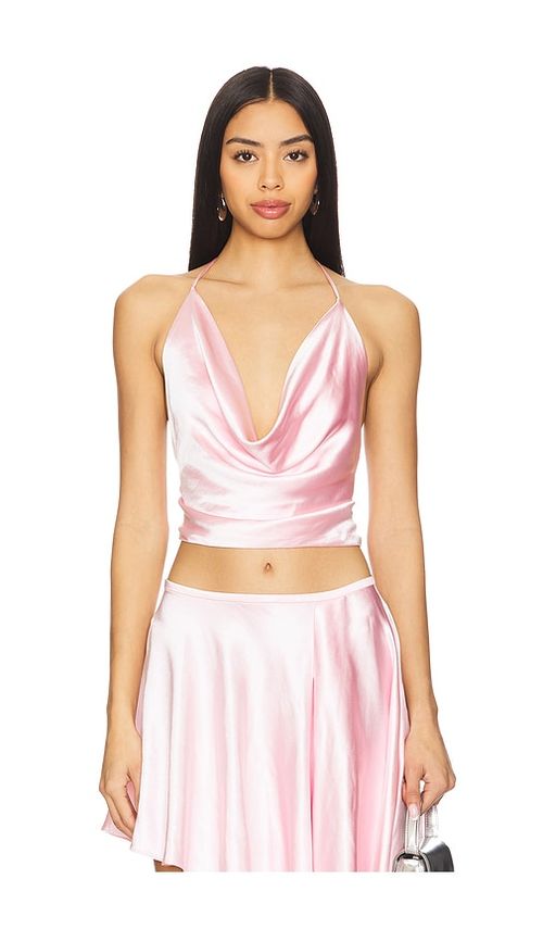 Bardot Andreama Satin Halter Top in Blush. - 4 also , 8