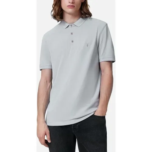 Allsaints Men's All Saints Reform Mens Polo Shirt Summer Cotton Top - Grey