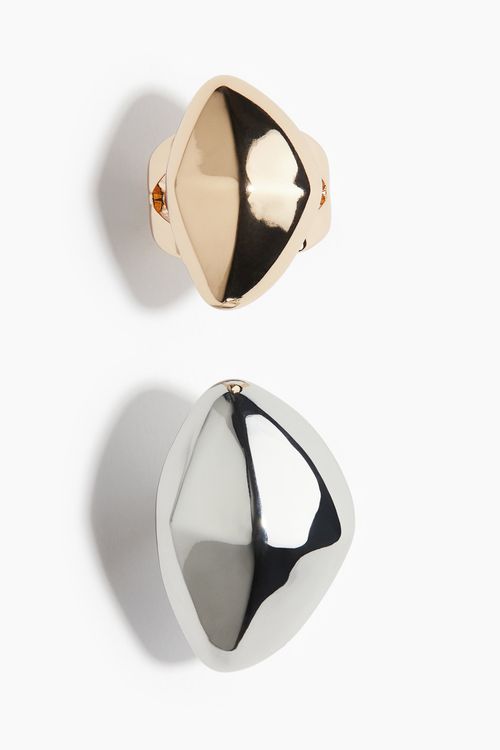 2-pack Asymmetrical Rings - Gold