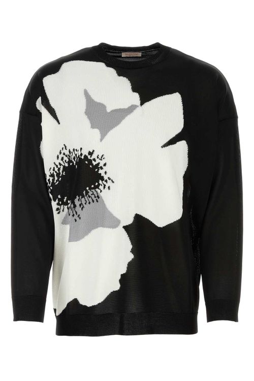 Graphic Viscose Sweater — Black