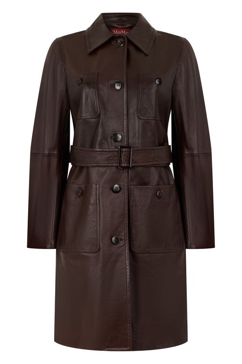Max Mara Studio Long Leather Trench