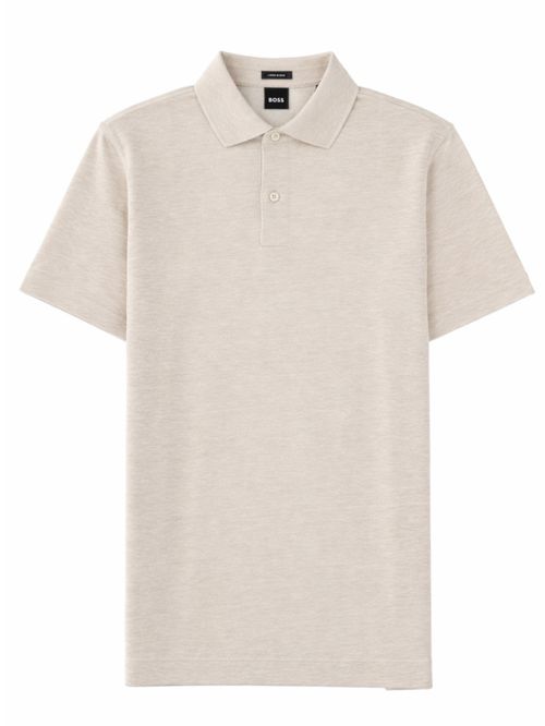 Beige Solid Shirt Collar Polo