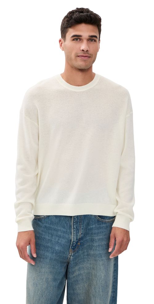 Lightweight Cashmere Blend Sweater Off White