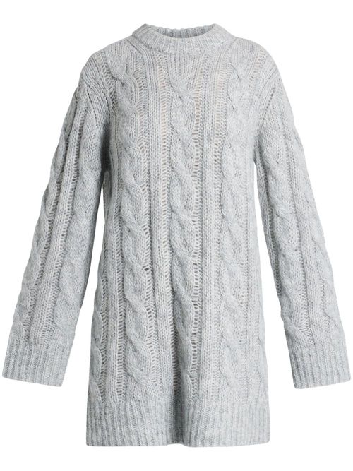 Cable-knit dress - Grey