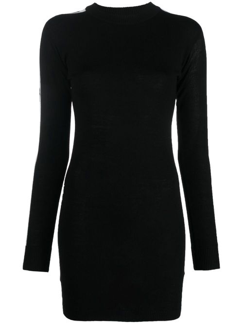 Logo-tape detail dress - Black