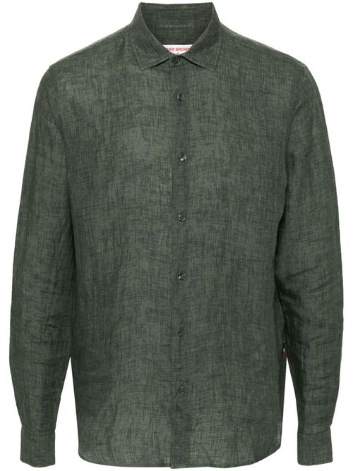 Long-sleeve linen shirt - Green