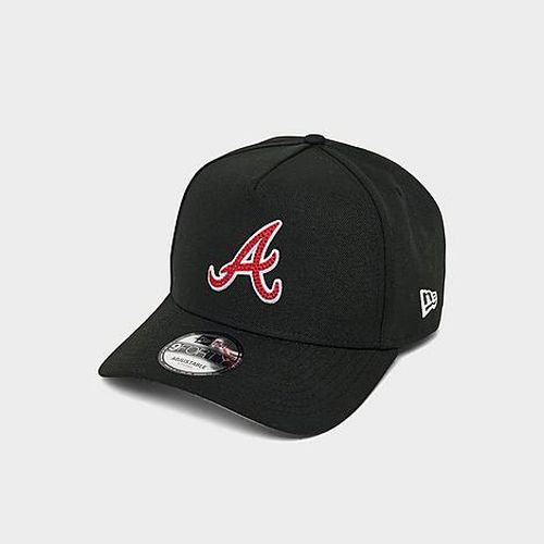 Atlanta Braves MLB 9FORTY Rhinestones Snapback Hat in Black/Red