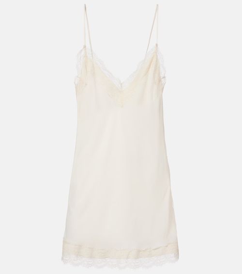 Róhe Lace-trimmed satin slip dress