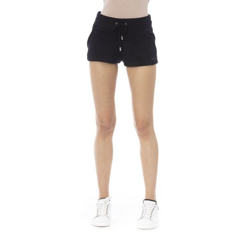 Cotton Drawstring Jogger Shorts — Black