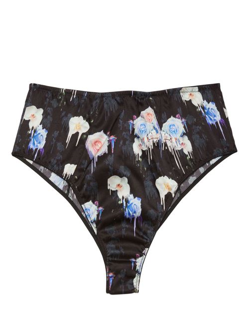 Bouquet graphic-print briefs - Black