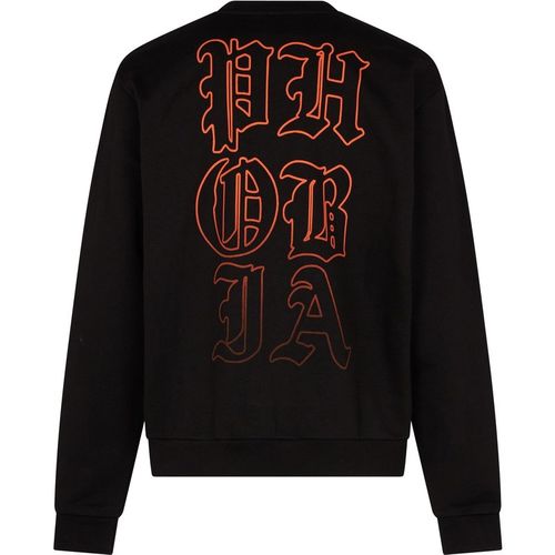 Men's Lightweight Crewneck Sweatshirt Mouth Print Crewneck Black/orange
