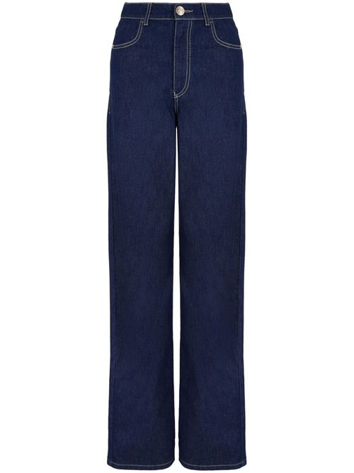 High-rise straight-leg jeans - Blue