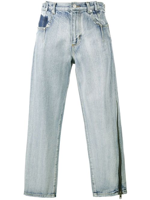 Zip-detail denim jeans - Blue