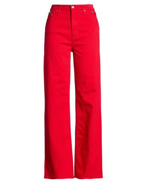 Woman Jeans Red Size 10 Cotton, Elastane