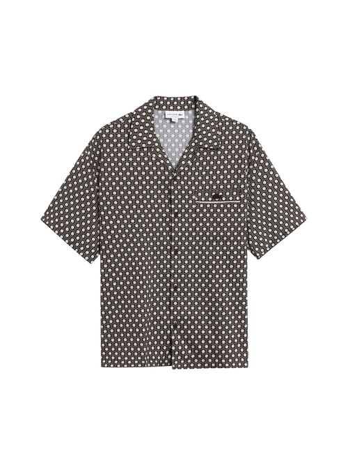 LACOSTE Camicia beige / marrone scuro