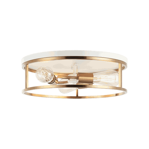 Matteo Clarke 3-Light Ceiling Light In White With Aged Gold Bra
