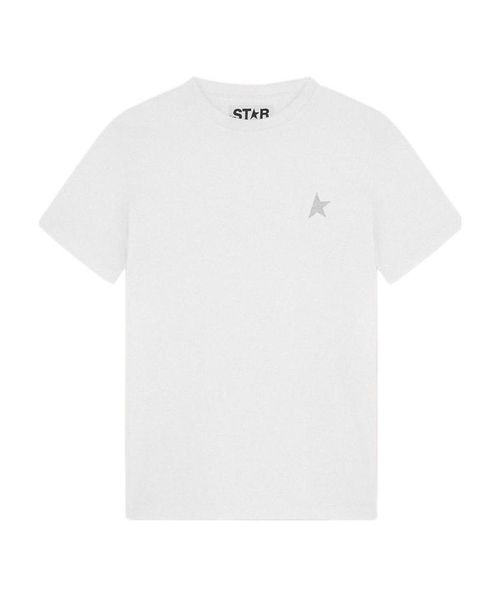 White Star Collection T-shirt with star in silver glitter on the front