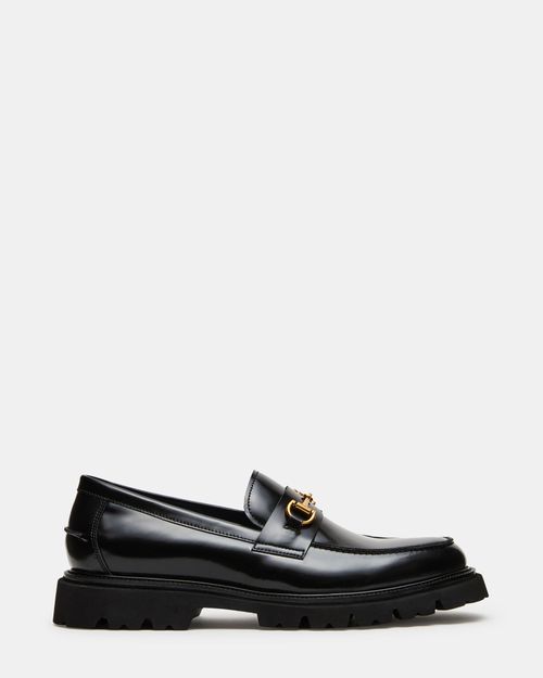 Steve Madden Women's Naxos Slip-On Loafers - Black - - Leather