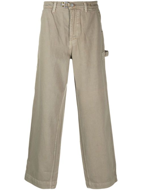 Mid-rise wide-leg jeans - Green