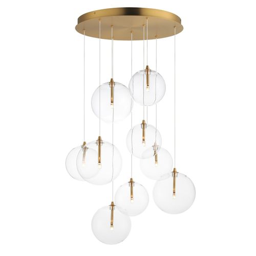 Natural Aged Brass LED Chandelier from the Global Collection