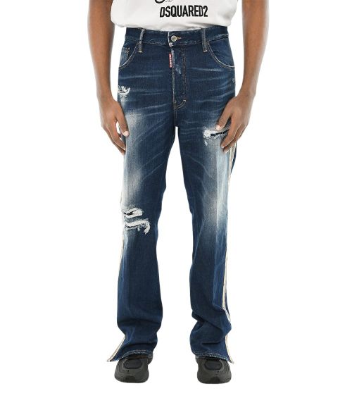 Navy Blue Distressed Jeans