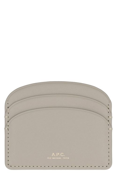 A. P.C. Demi Lune Logo Detail Leather Card Holder