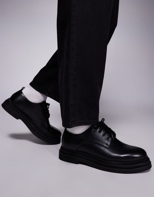 Walk London Brooklyn derby shoe in black leather