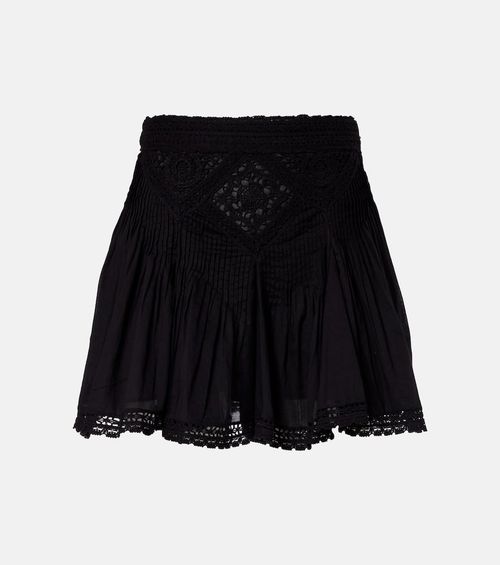 Goldie lace-trimmed cotton miniskirt