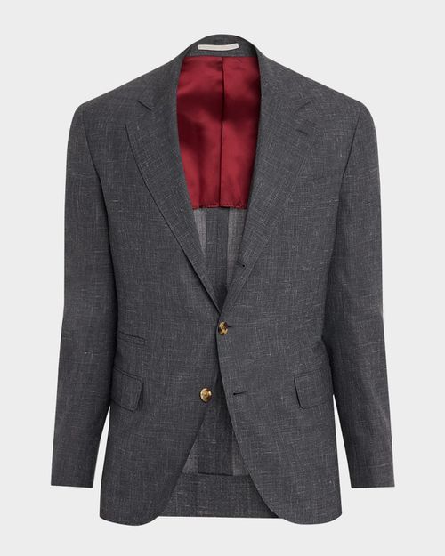 Men's Wool  Silk and Linen Deconstructed Blazer