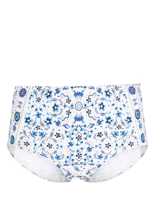 Graphic-print high-waisted bikini bottoms - Neutrals