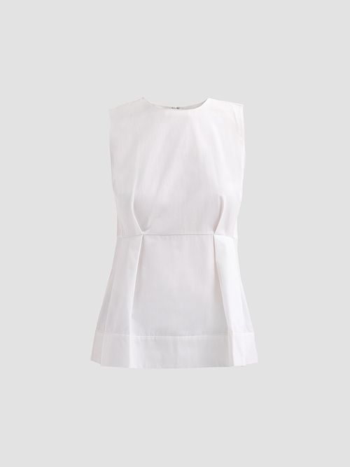 Women's Paneled Cotton-Blend Top - Optic White