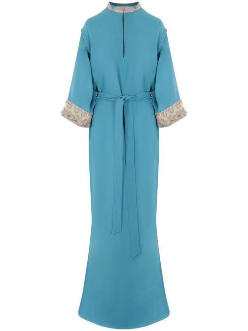 Belted maxi dress - Blue