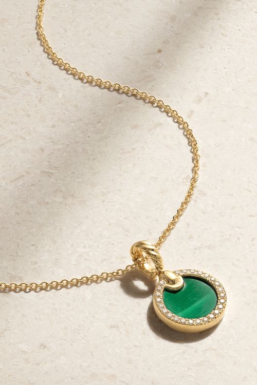 Elements 18-karat Gold, Malachite And Diamond Necklace - One size