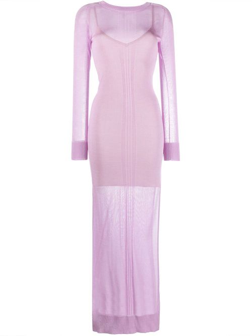 Fine-knit maxi dress - Purple