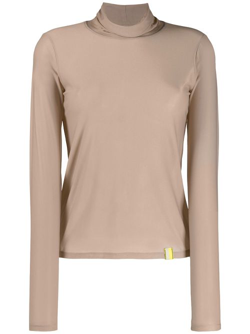 Long-sleeved turtleneck top - Neutrals