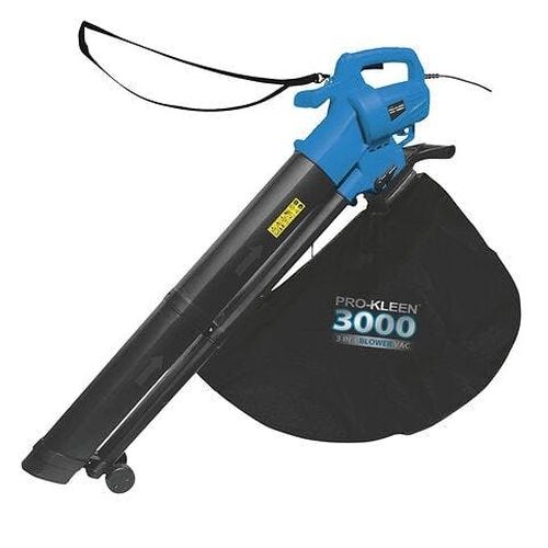 ProKleen Pro-Kleen Garden Leaf Blower And Vacuum - 3000W - Shreds & Mulches 10-1 Ratio, 10m Power Cable, 2 x 35L Bag