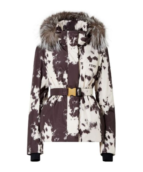 Ski Jacket Frosted Fauno technical fabric down jacket in black and white