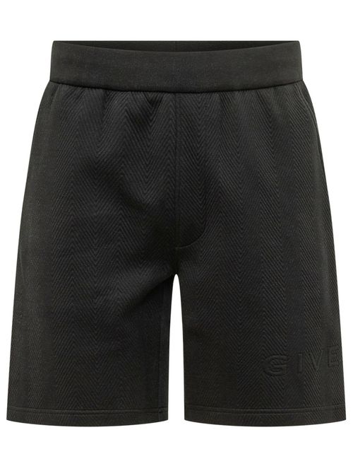 Black Textured Shorts