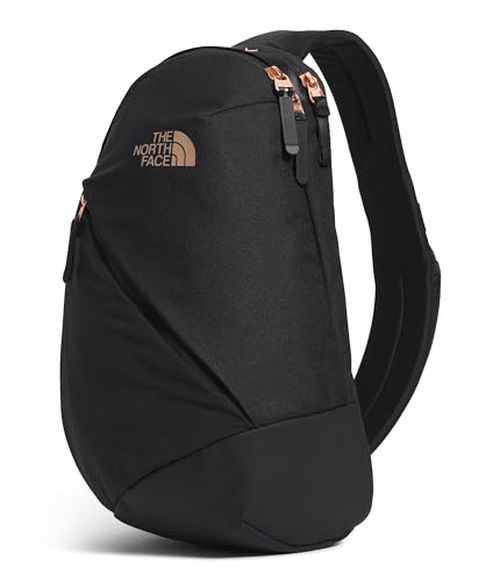 THE NORTH FACE Women's Isabella Sling | Slim Carry Crossbody Bag with Large Main Compartment, Water-Repellent Finish, Women-Specific Fit, TNF Black Light Heather/Burnt Coral Metallic-NPF, One Size