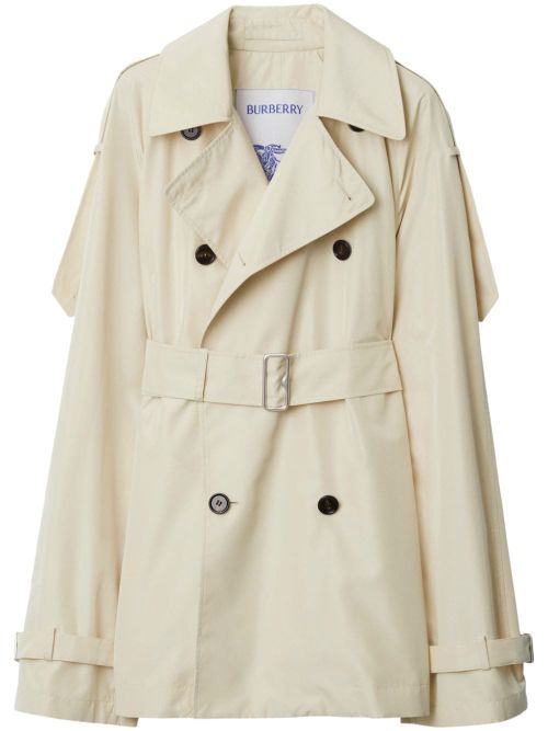 Short silk trench coat
