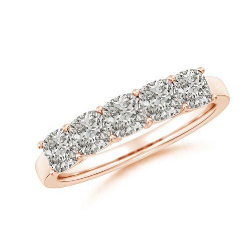 Angara 1.8 Carats Prong-Set Cushion Diamond Five Stone Wedding Ring in 18K Rose Gold