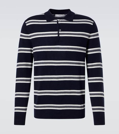 Mr Swansea striped cashmere polo sweater