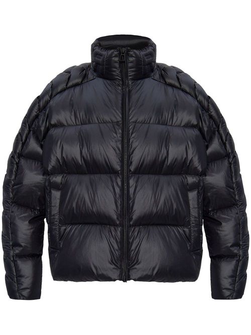 Panelled puffer jacket - Black