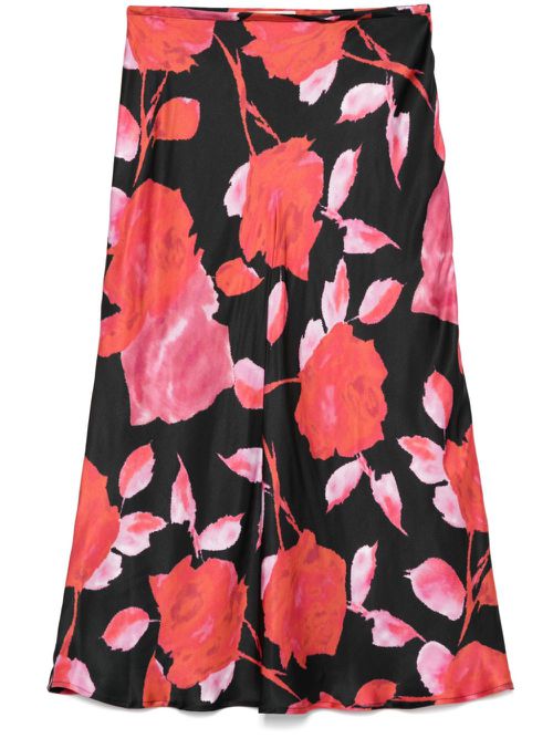 Floral-print midi skirt - Black