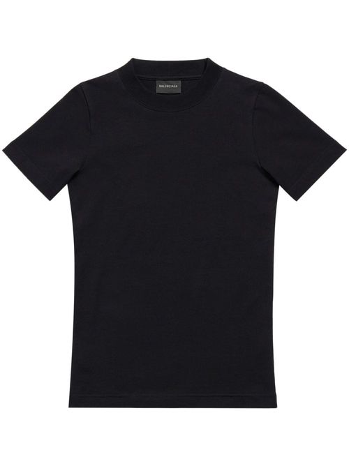 Handwritten rhinestone-embellished T-shirt - Black