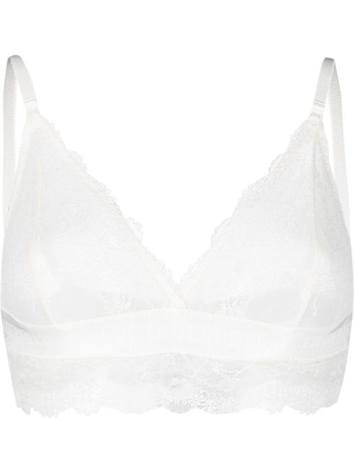 Lace triangle bra - White